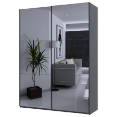 Шафа купе Doros G-Caiser Графіт 2 Дзеркала 180х60х240 (42005012)
